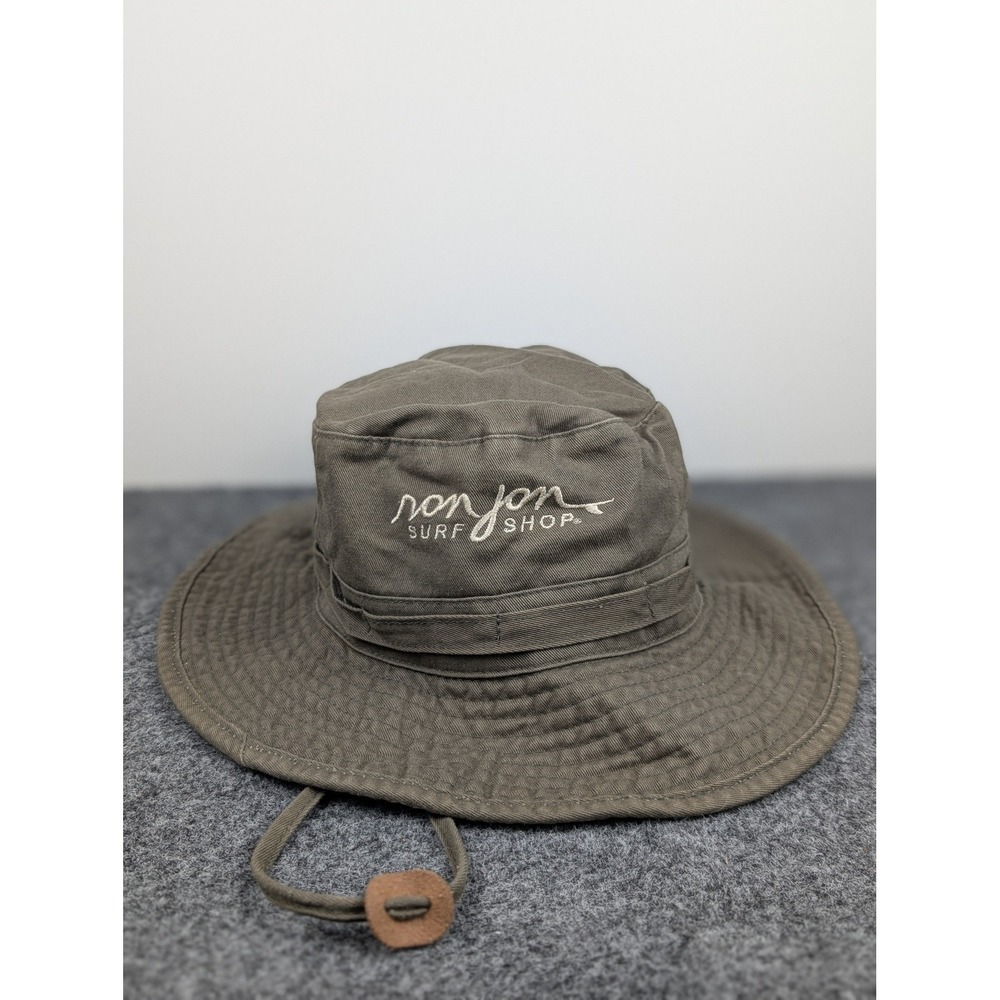 Ron Jon Surf Shop Boonie Bucket Hat Cap Mens Olive Green Sun Protection Strap